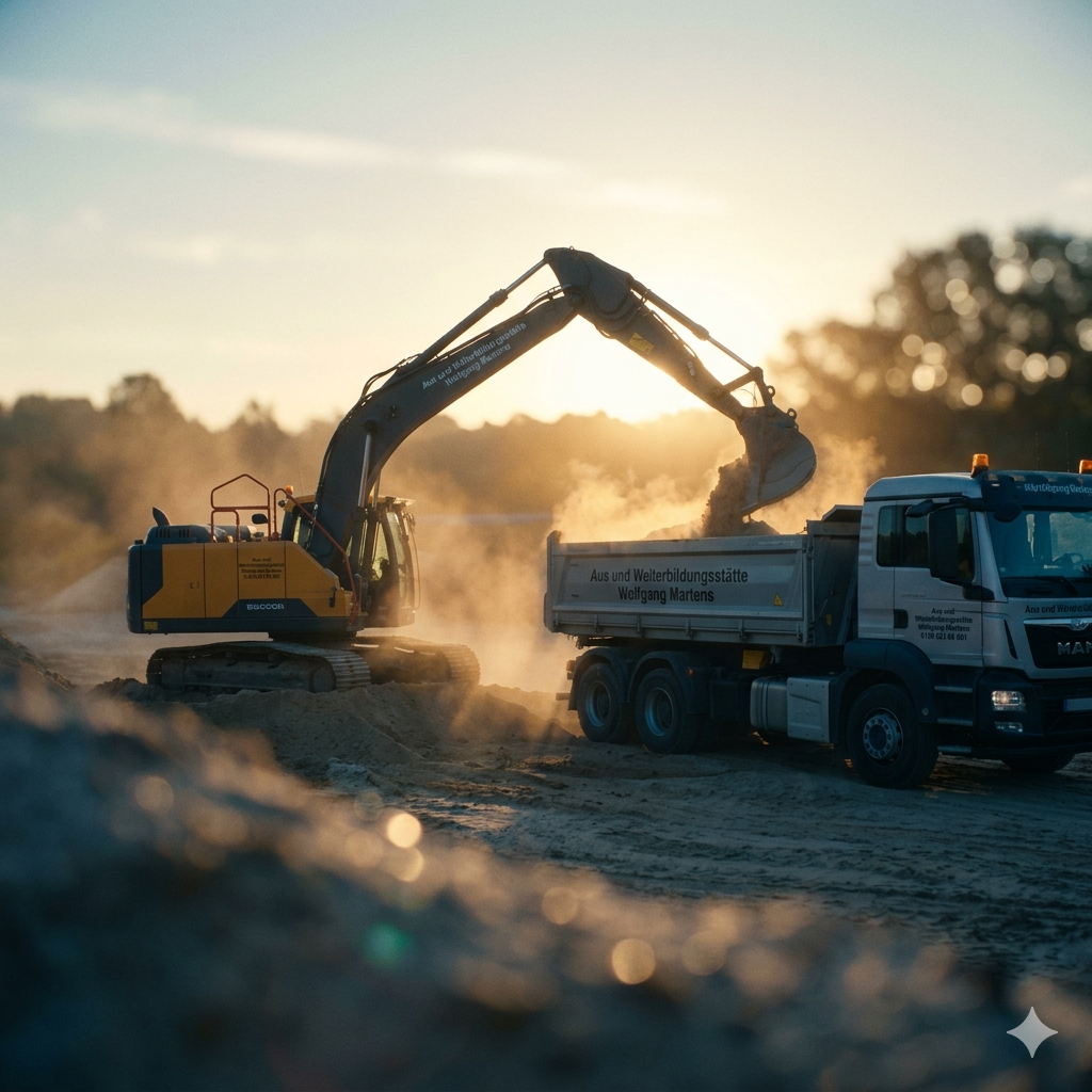 Bagger und Radlader im Training